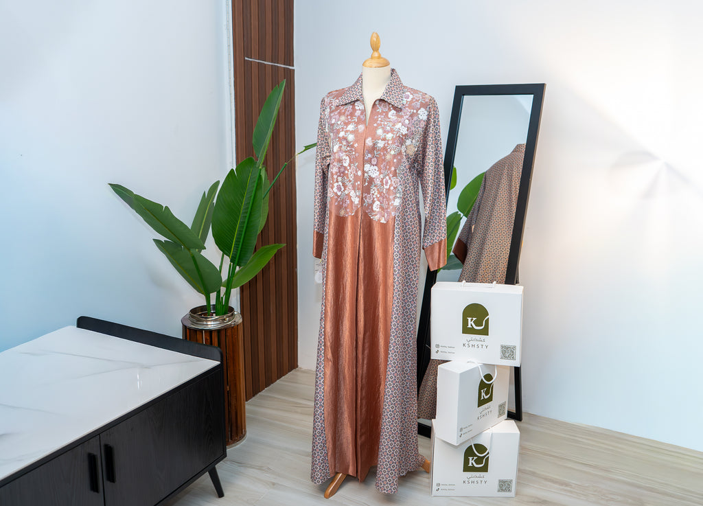 Brown Kuwaiti Jalabyia Dress