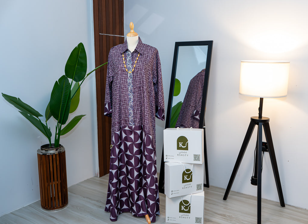 Blue and Purple Kuwaiti Jalabyia Dress
