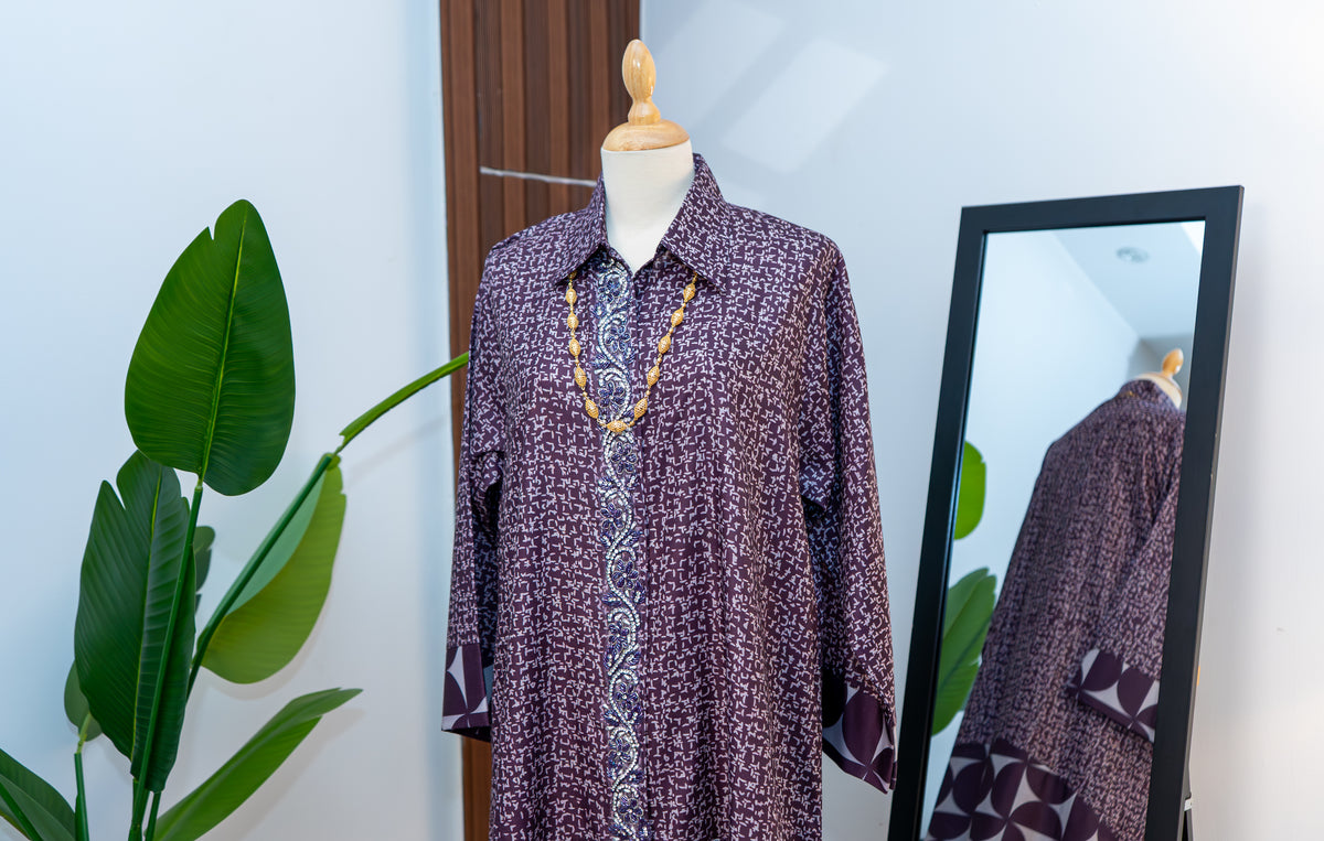 Blue and Purple Kuwaiti Jalabyia Dress