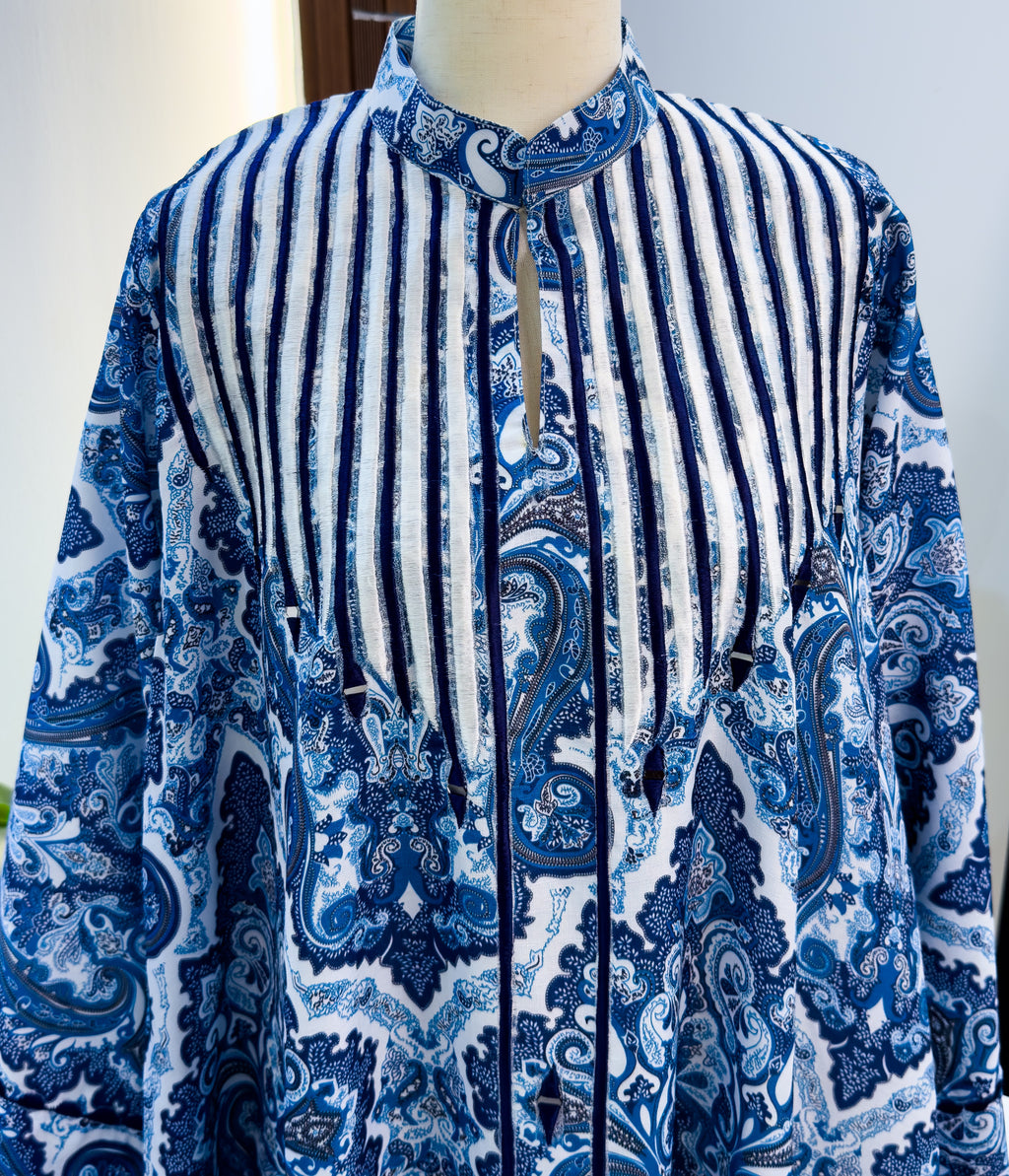 Blue And White Kuwaiti Jalabyia Dress
