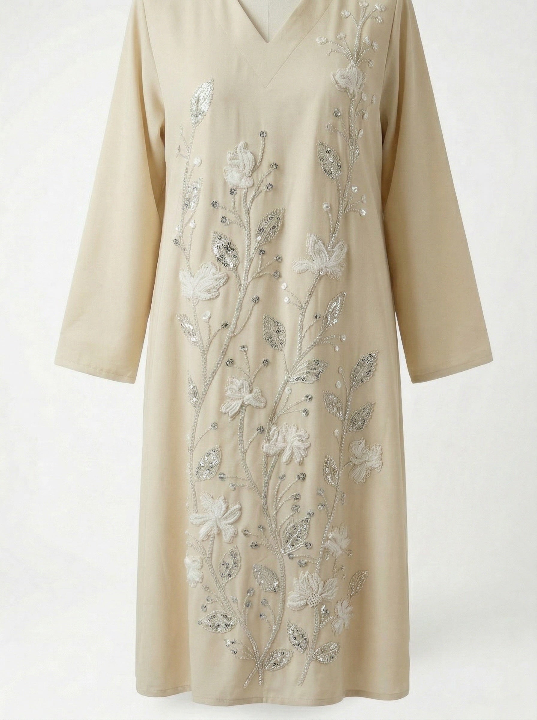 Baige Kuwaiti Jalabyia Dress