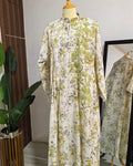 White And Green Kuwaiti Jalabyia Dress