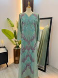 Maroon And Purple Butterfly Designed Kuwaiti Jalabyia Dress