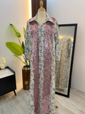 Blush Pink and Beige Kuwaiti Jalabyia Dress
