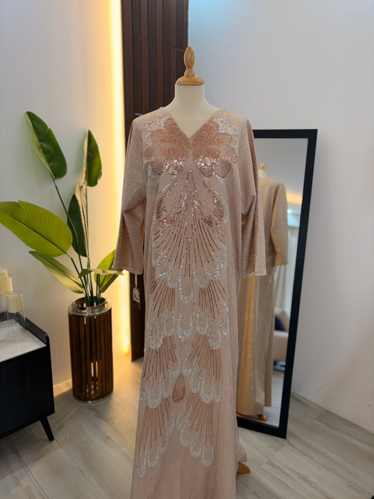 Beige, Pink And Turquoise Kuwaiti Jalabyia Dresses
